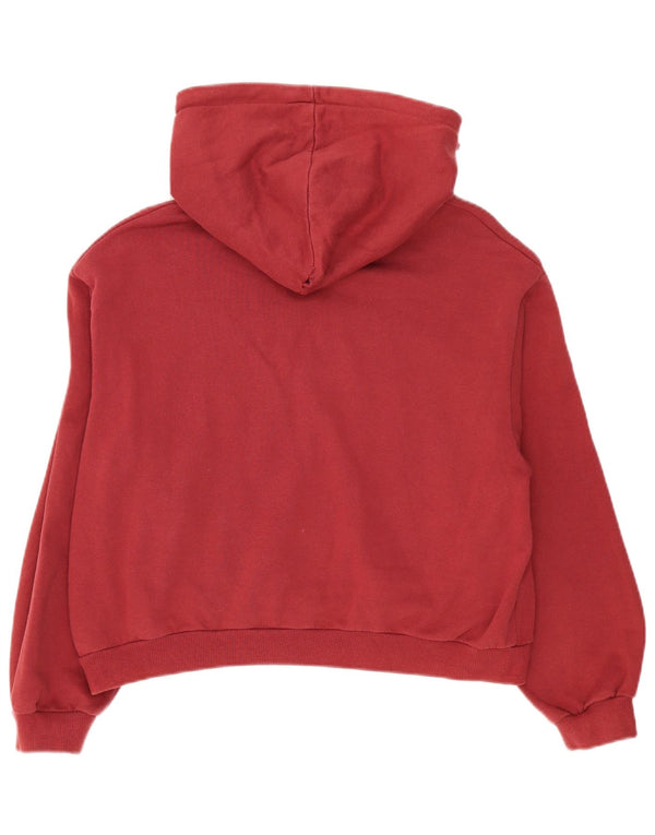 Damski sweter oversize z kapturem Pull & Bear, z grafiką, UK 14, średni czerwony