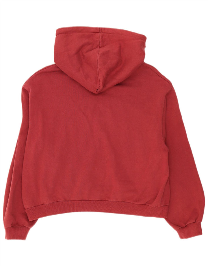 Damski sweter oversize z kapturem Pull & Bear, z grafiką, UK 14, średni czerwony