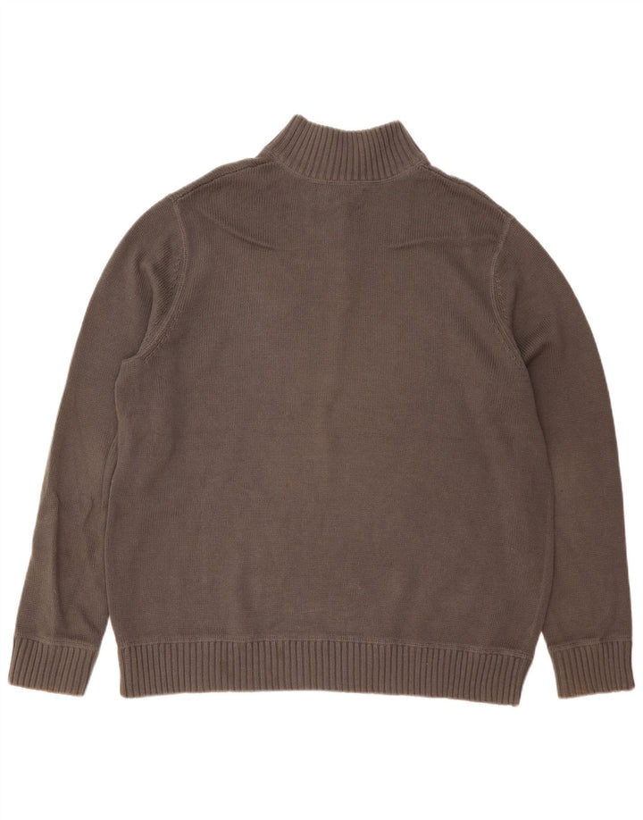 EDDIE BAUER Męski sweter zapinany na zamek XL, szary, bawełniany