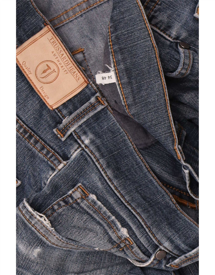 Damskie proste dżinsy Trussardi W34 L28 niebieskie