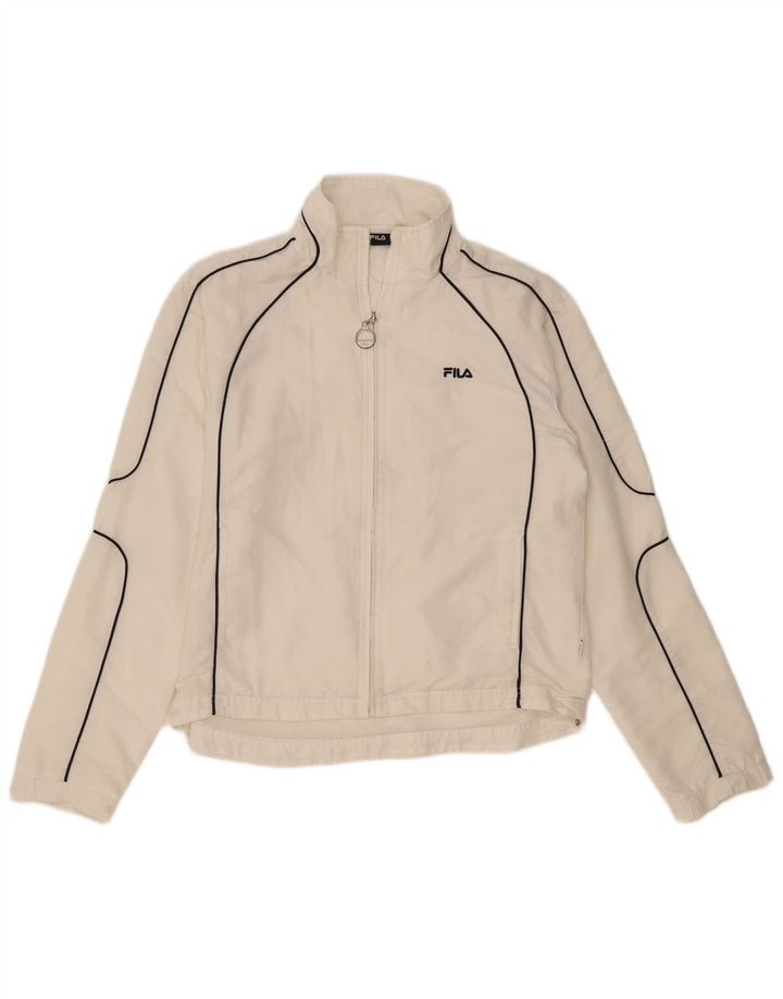 Damska kurtka dresowa Fila UK 16, duża, biała, poliestrowa