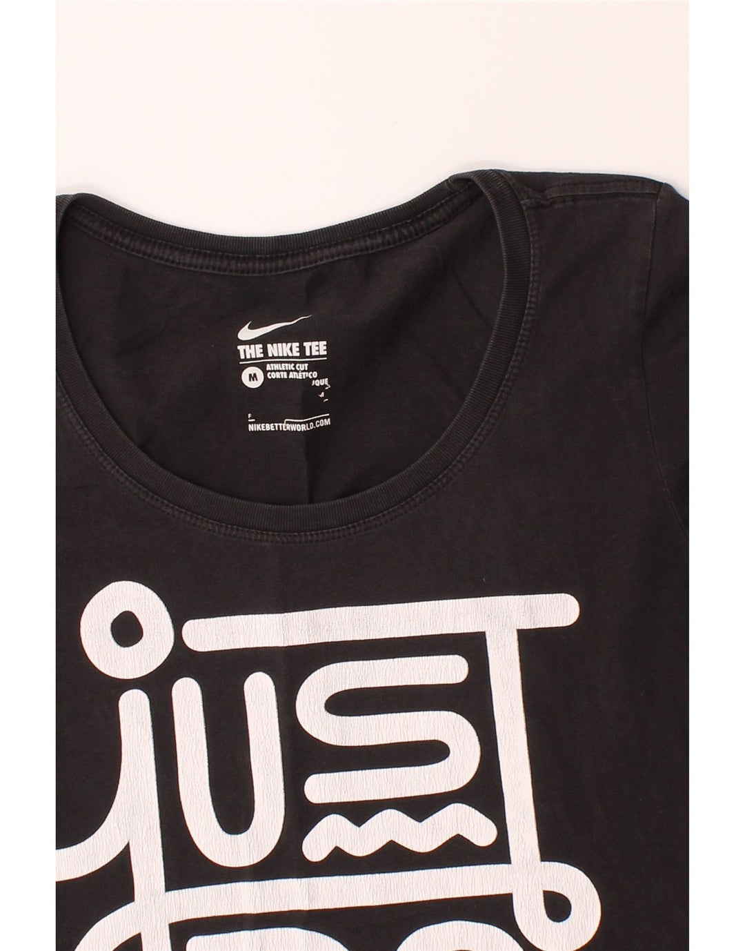 NIKE Womens Athletic Cut Graphic T-Shirt Top UK 12 Medium Black Vintage Nike and Second-Hand Nike from Messina Hembry 