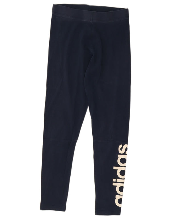 Damskie legginsy Adidas Graphic UK 8/10 Smal, granatowe, bawełniane