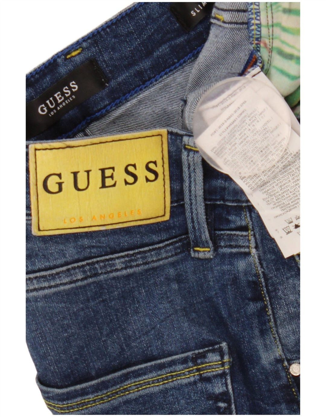 Męskie jeansy Guess w trudnej sytuacji W32 L33 niebieska wiskoza