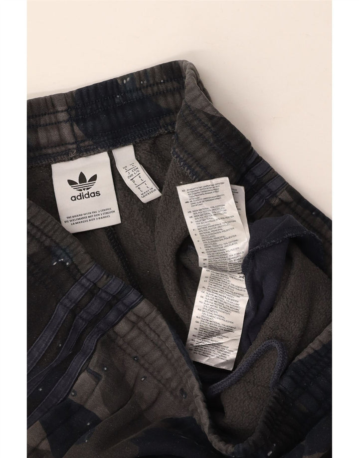 Męskie spodnie dresowe ADIDAS Joggery, duże, granatowe, bawełniane w kamuflażu