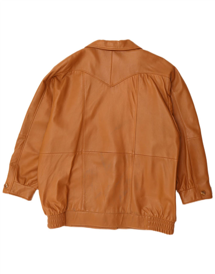 Vintage damska kurtka skórzana oversize EU 44 XL, brązowa skóra