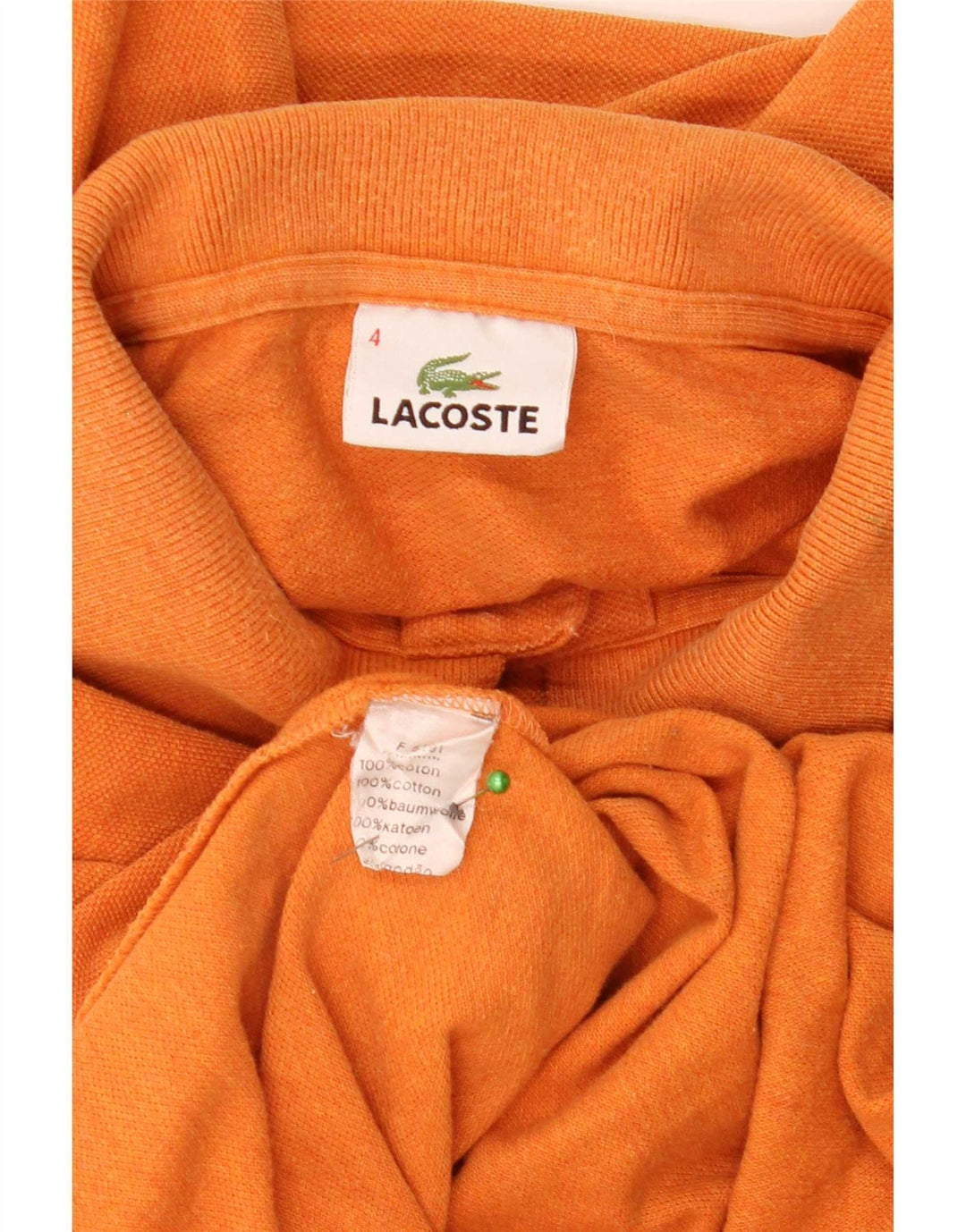 Męska koszulka polo Lacoste z długim rękawem, rozmiar 4, średnia pomarańczowa bawełna