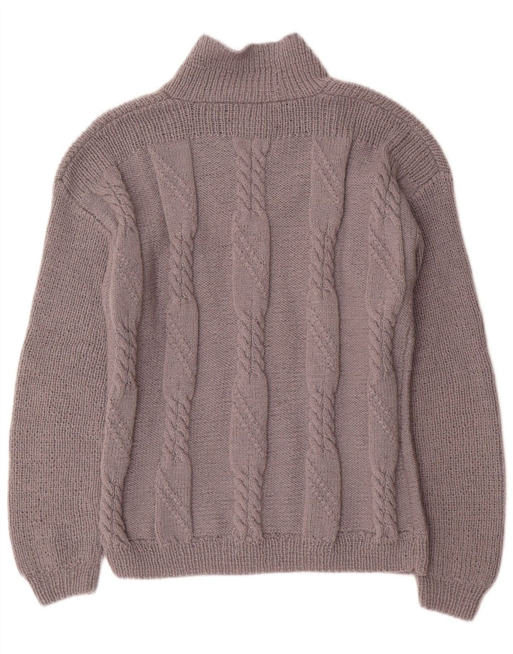 Sweter męski w stylu vintage z szalowym dekoltem, średnio szary