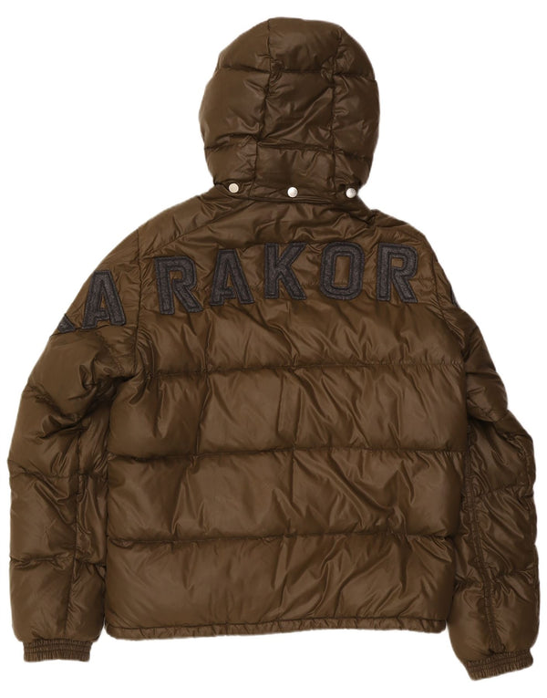 Męska ocieplana kurtka z kapturem Moncler, rozmiar 5 2XL Khaki, poliamid