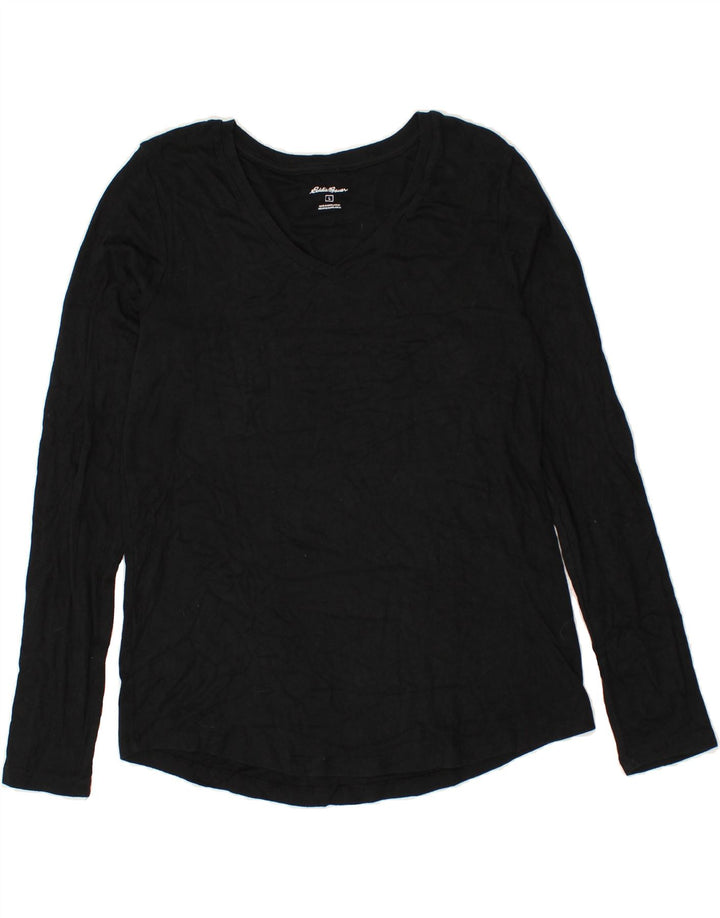 EDDIE BAUER Damski top z długim rękawem UK 16, duży, czarny, bawełniany