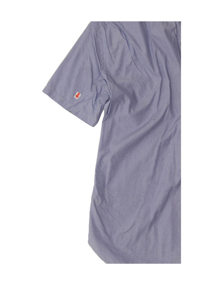 J. CREW Mens Ludlow Short Sleeve Shirt Medium Blue Cotton Vintage J. Crew and Second-Hand J. Crew from Messina Hembry 
