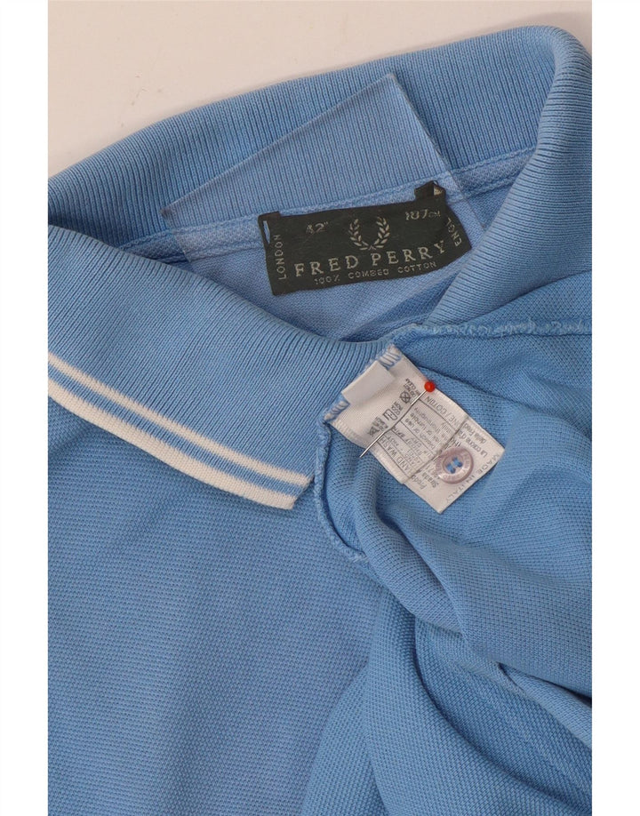 Męska koszulka polo Fred Perry, średnia niebieska, bawełniana