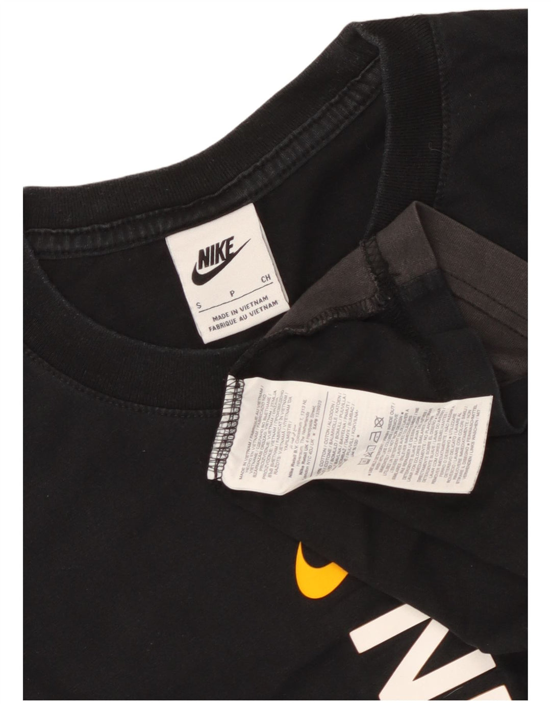 Męski T-shirt z grafiką Nike, mały, czarny, bawełniany z blokami kolorów