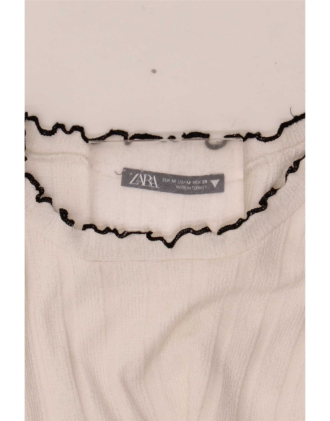 T-shirt damski Zara Top UK 12 Średni biały