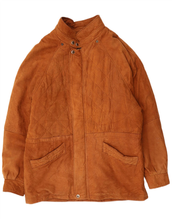 Vintage męska zamszowa kurtka UK 42 XL brązowa skóra