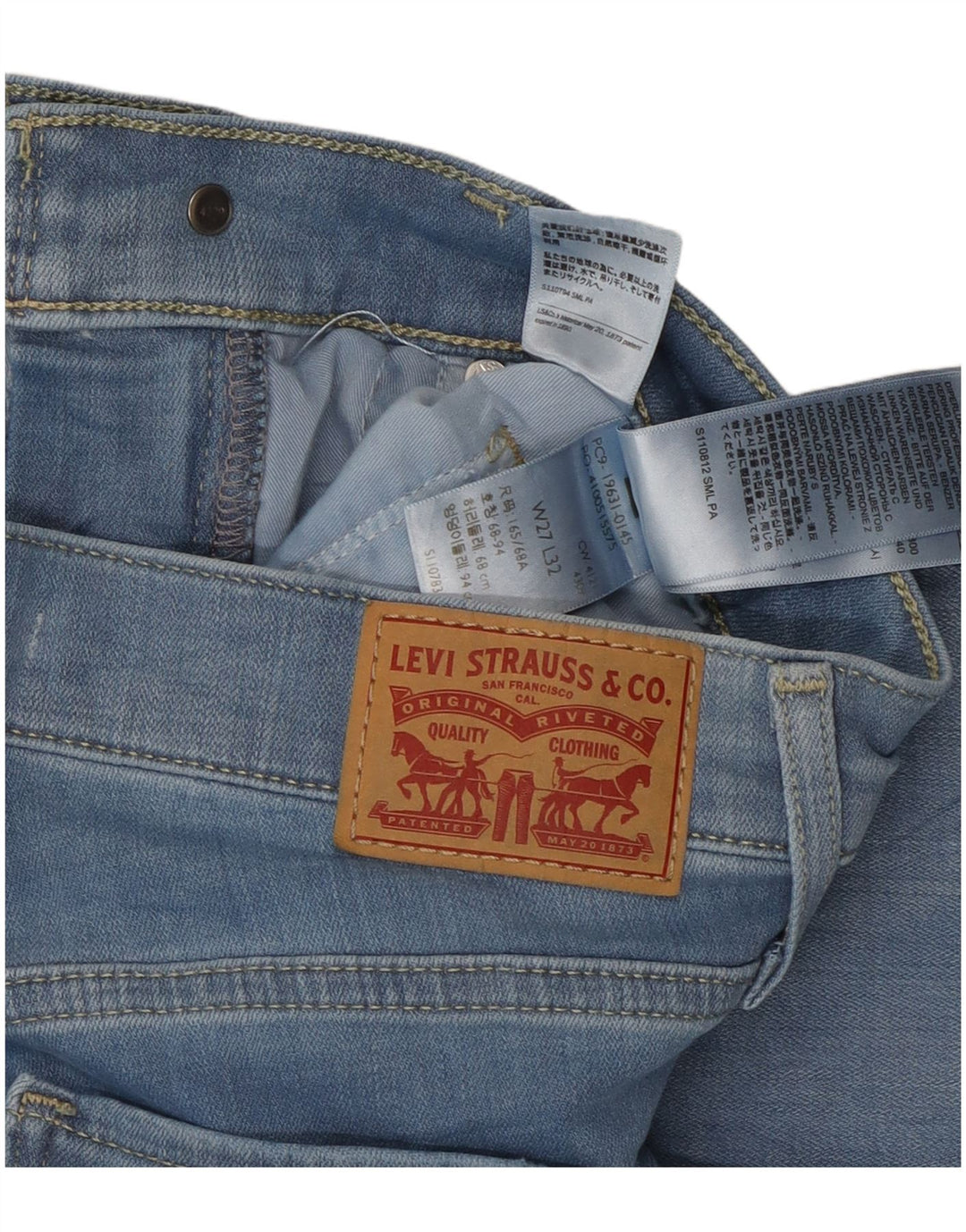 Damskie dżinsy Levi's 314 Shaping Straight W27 L32 Niebieska bawełna