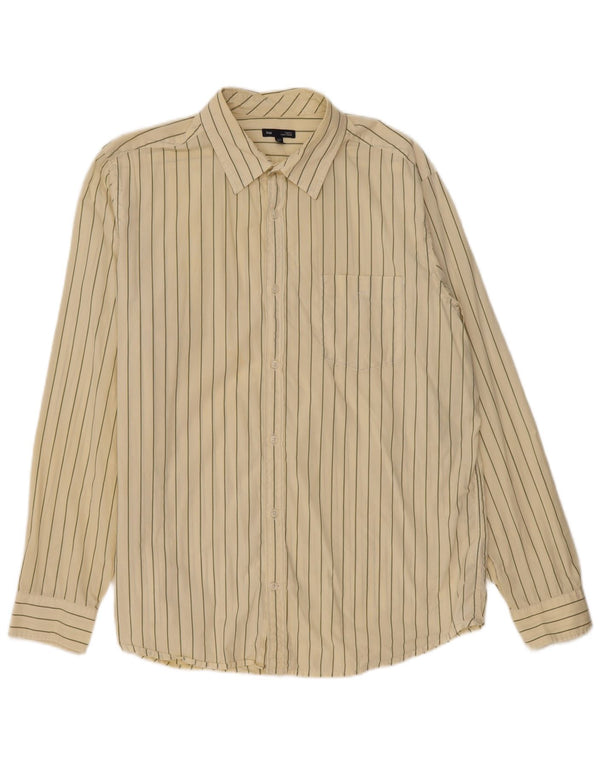 Gap Mens Original Fit Shirt XL Beige Pinstripe Cotton