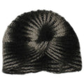 Vintage damski turban z dzianiny, jeden rozmiar, khaki, w paski