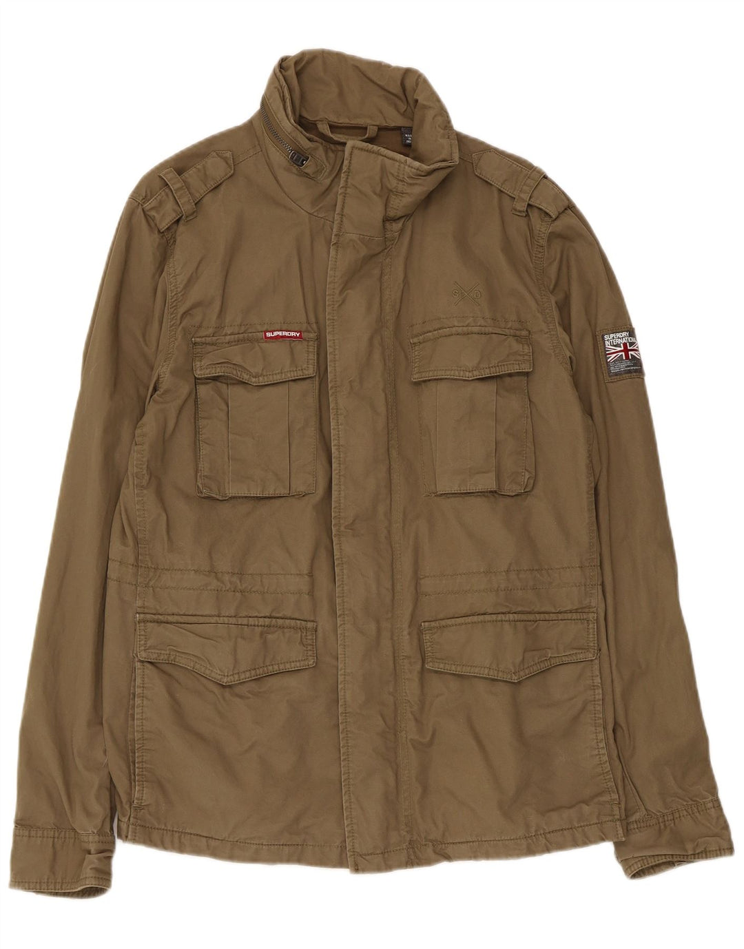 Męska kurtka wojskowa Superdry UK 40, duża, bawełniana khaki