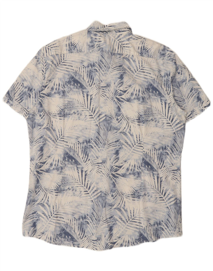 Koszula męska z krótkim rękawem Celio 2XL, niebieska, bawełniana w kwiaty