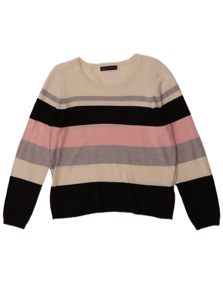 Marks & Spencer Damski sweter z dekoltem w łódkę, UK 14, duży, wielokolorowy
