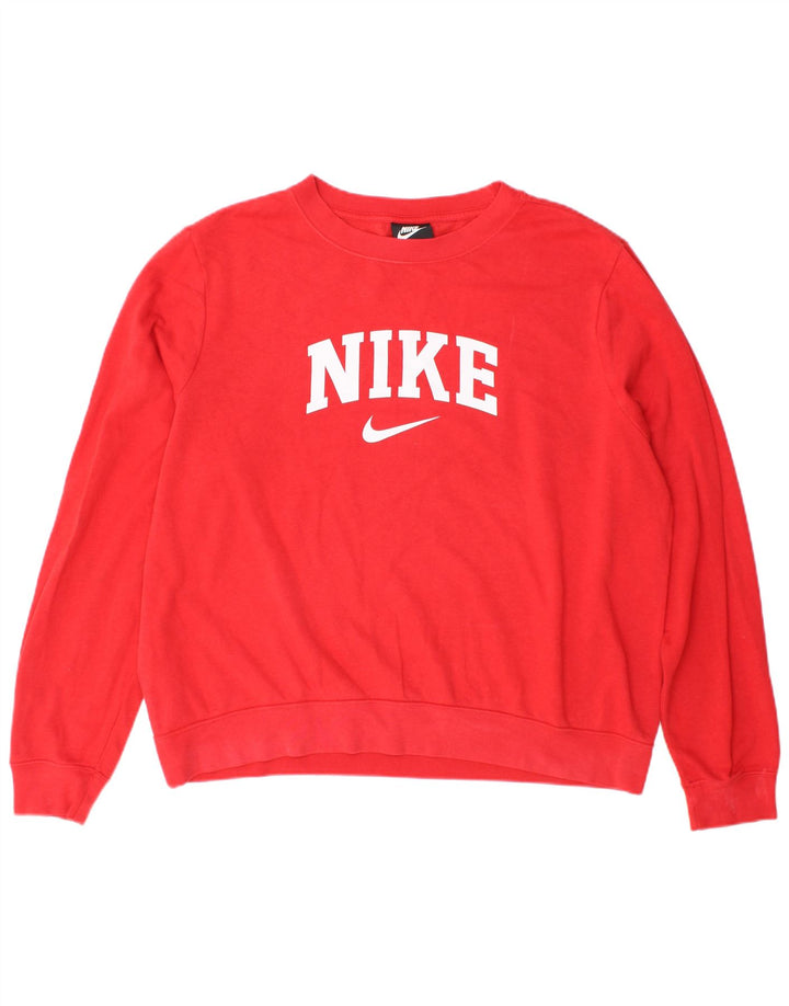Damska bluza dresowa Nike Graphic Oversize UK 18 XL, czerwona, bawełniana