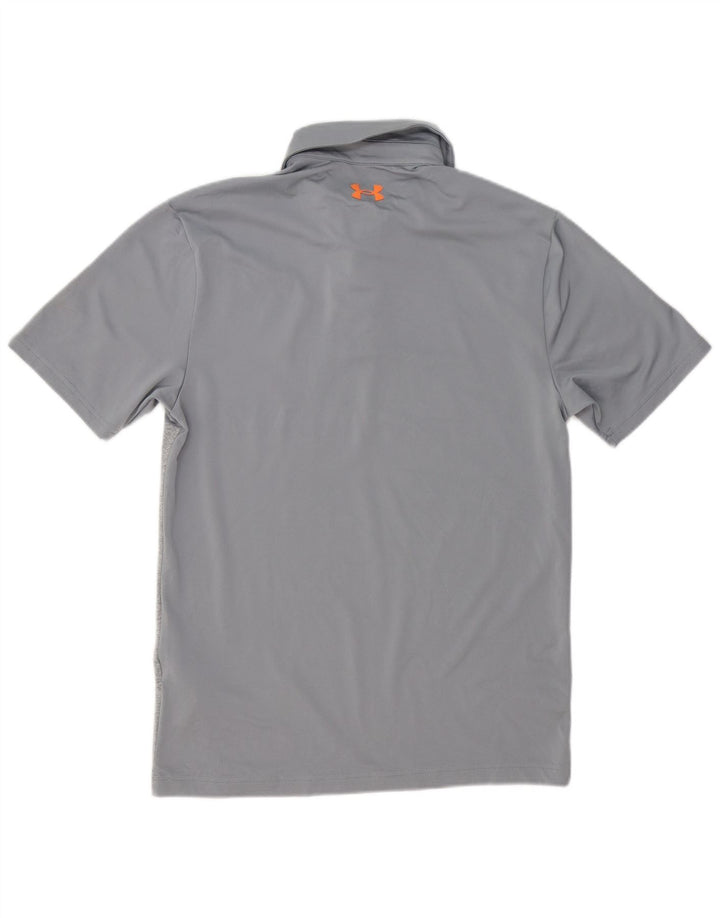 Męska koszulka polo Under Armour, mała, szara, z blokami kolorów, poliester