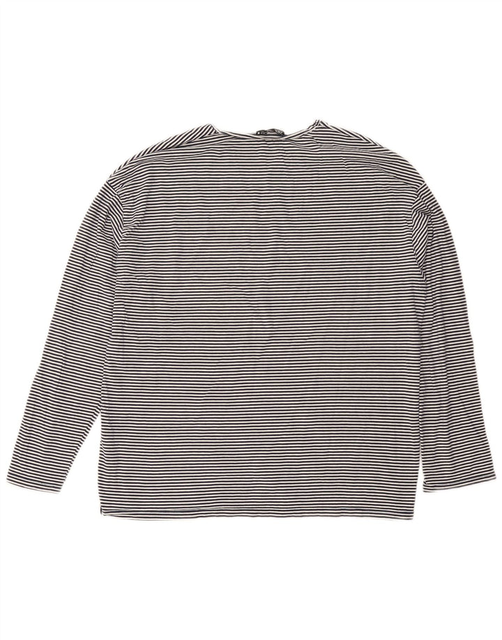 Damski top oversize z długim rękawem Zara UK 10, mały, granatowy w prążki
