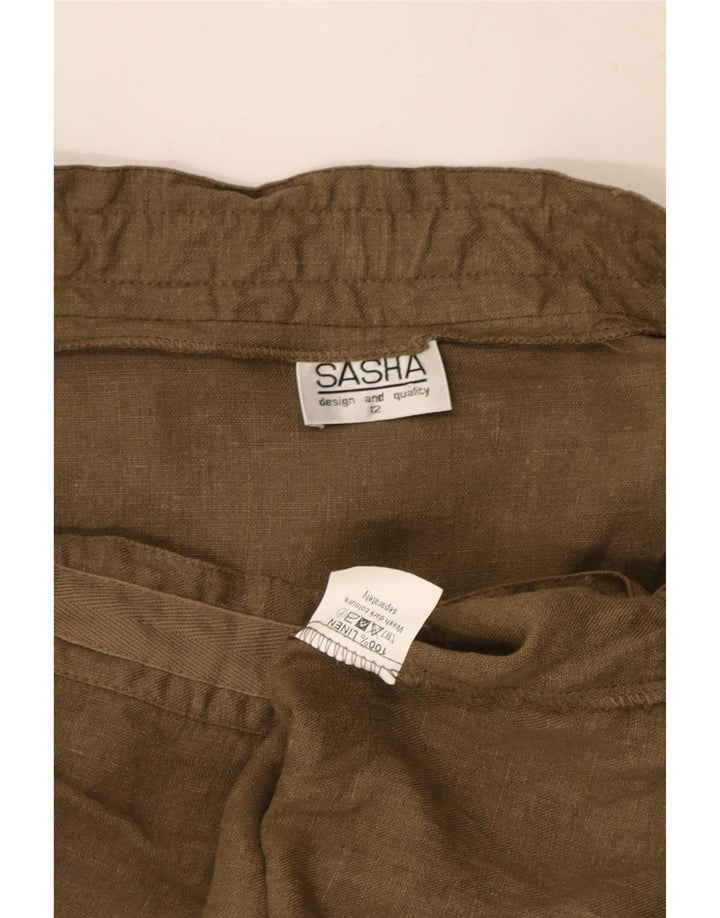Damska spódnica cargo Sasha UK 12 Medium W29, lniana khaki