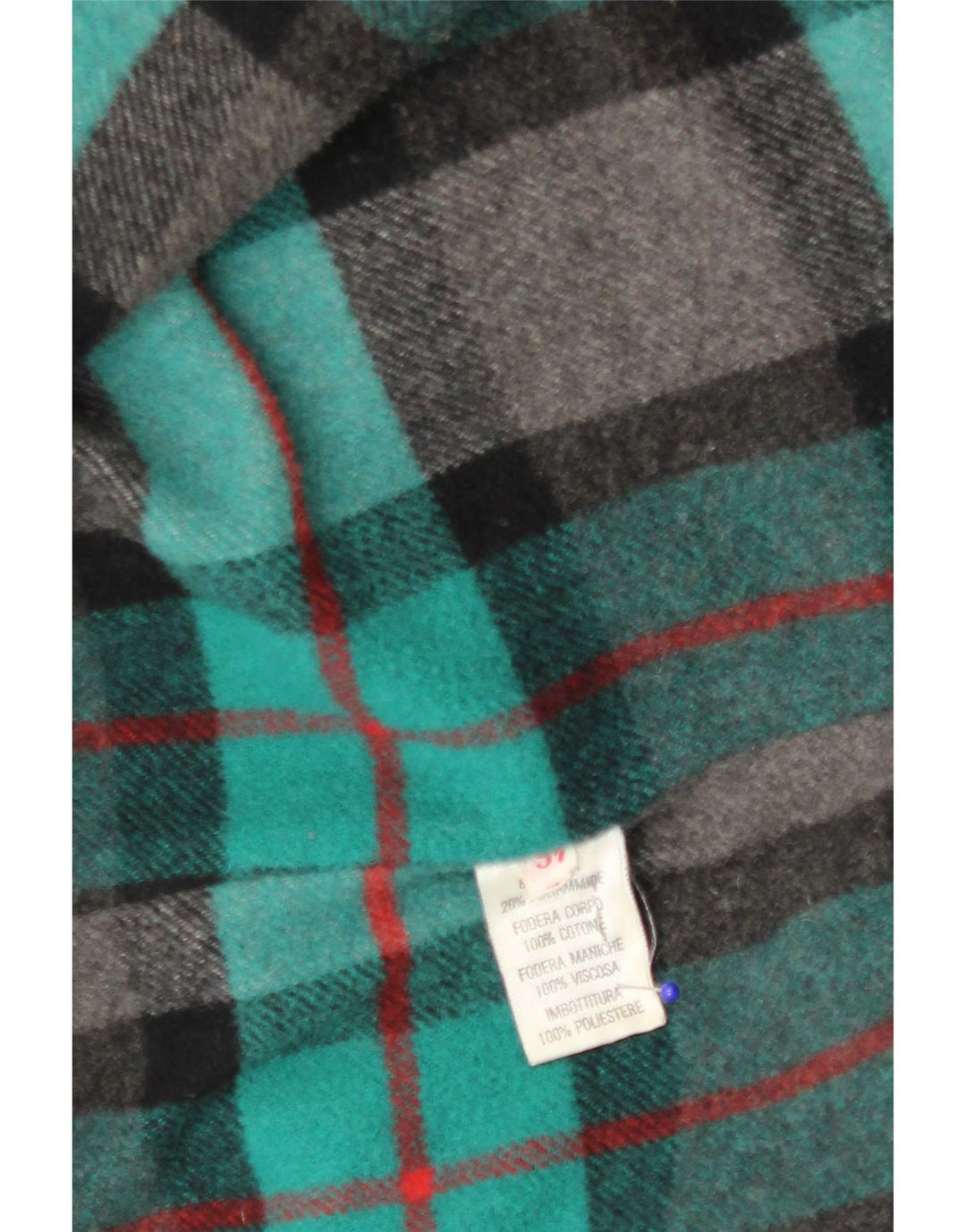 Vintage męski płaszcz z kapturem IT 46 Small Green Wełna