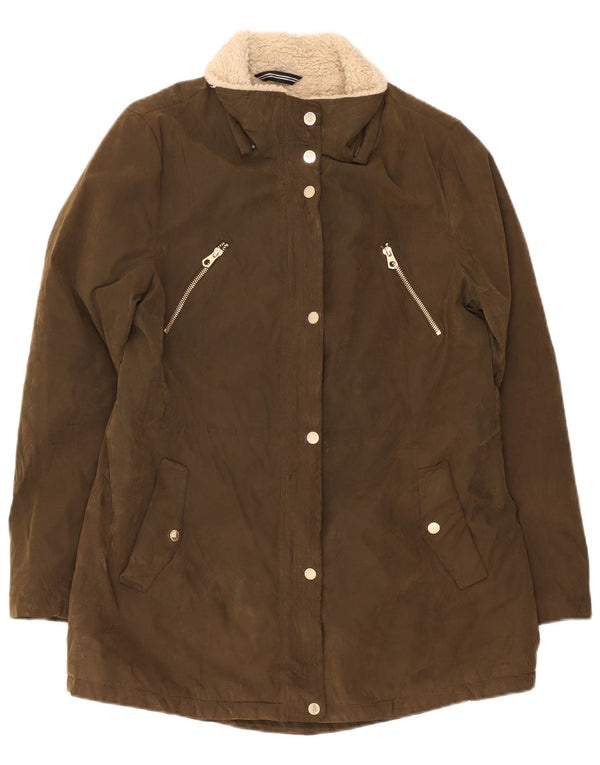 Damska kurtka Nautica Sherpa Parka UK 16, duża, khaki, poliester