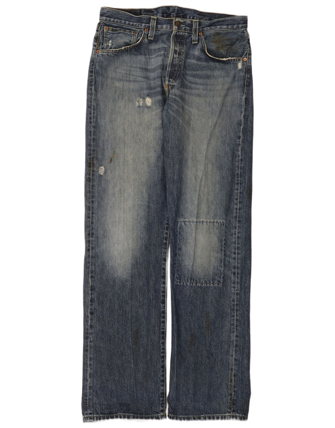 Męskie jeansy Levi's 542 w trudnej sytuacji Bootcut W32 L34 Niebieska bawełna