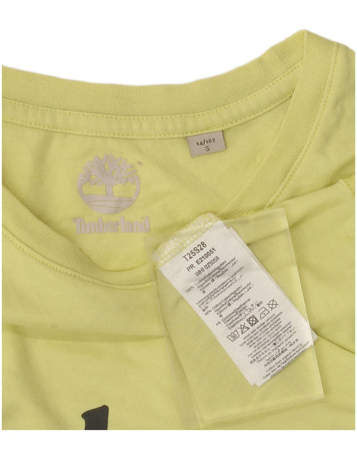 Chłopięcy T-shirt z grafiką TIMBERLAND 13-14 lat, mały, zielony, bawełniany