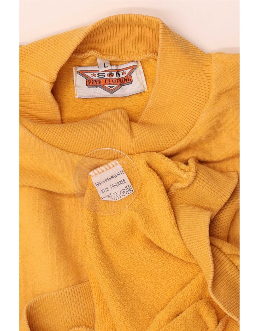 Sweter męski w stylu vintage, duży, żółty, bawełniany