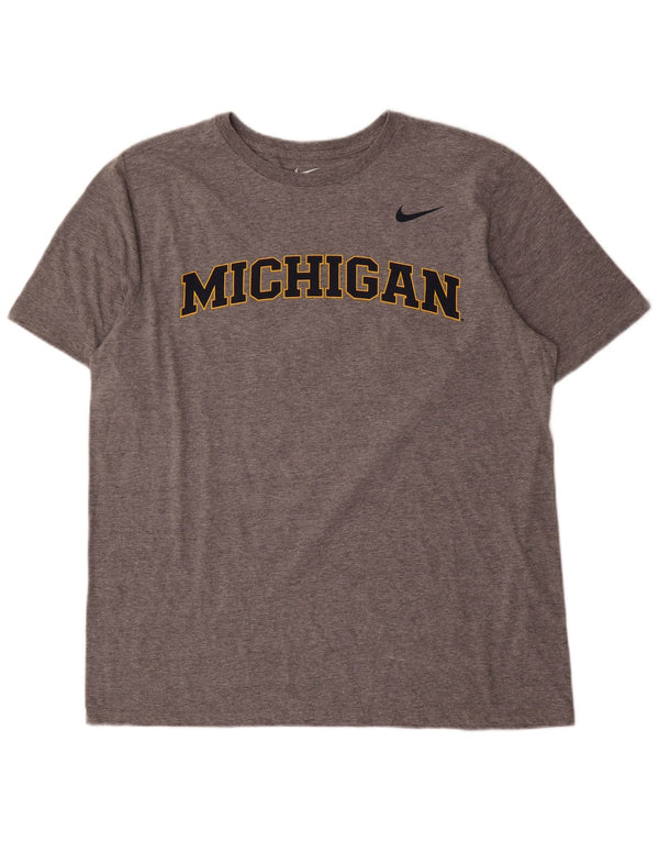 Męska koszulka z grafiką Nike Michigan, XL, szara, bawełniana