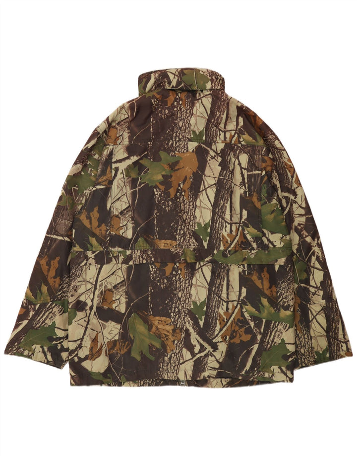 Męska kurtka użytkowa w stylu vintage, UK 42 XL, kamuflaż khaki, poliester