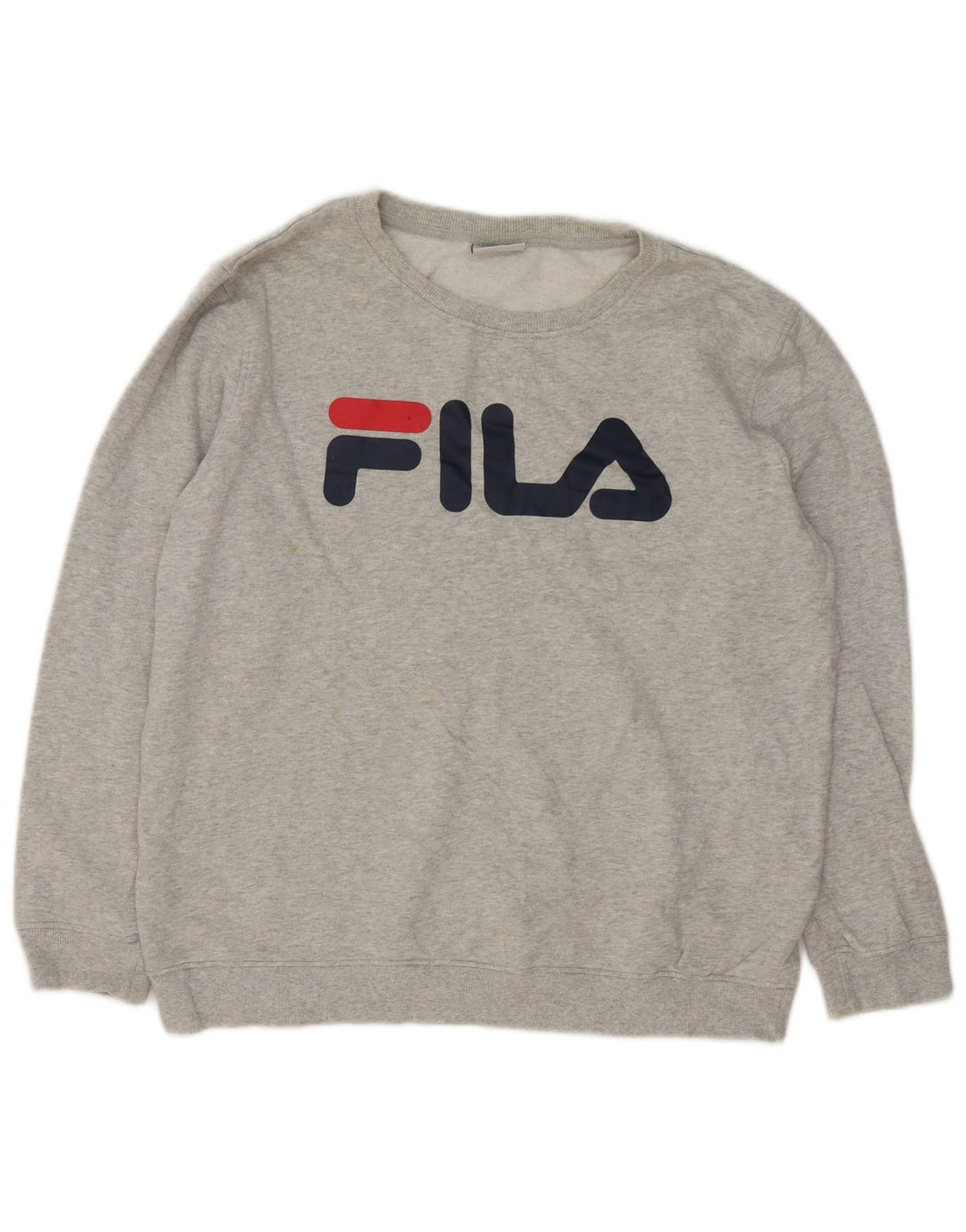 Męska bluza z grafiką Fila, średnioszara, bawełniana w plamki