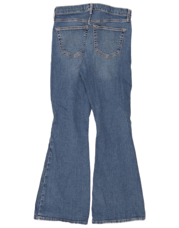 Topshop Womens High Rise Flared Jeans UK 12 Medium W30 L29 Blue Cotton