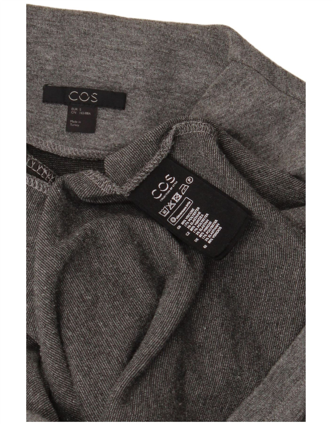 Cos Damska sukienka sweterkowa UK 10 Small, szara wiskoza