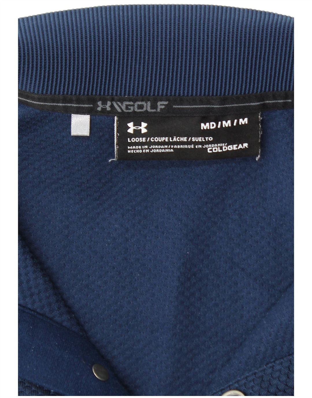 Męski sweter UNDER ARMOUR Cold Gear, zapinany pod szyją, w kolorze średniego granatu
