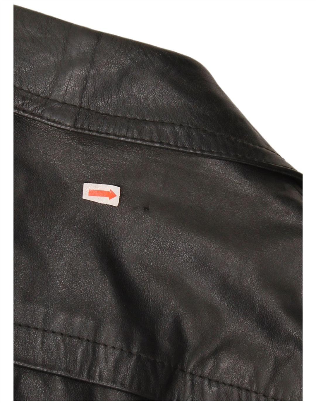 Męski płaszcz skórzany VINTAGE IT 48 Średniej czarnej skóry