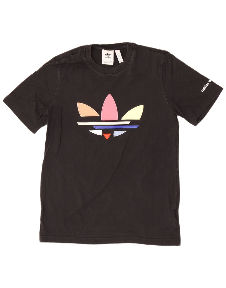 Męska koszulka z grafiką Adidas, mała, czarna, bawełniana