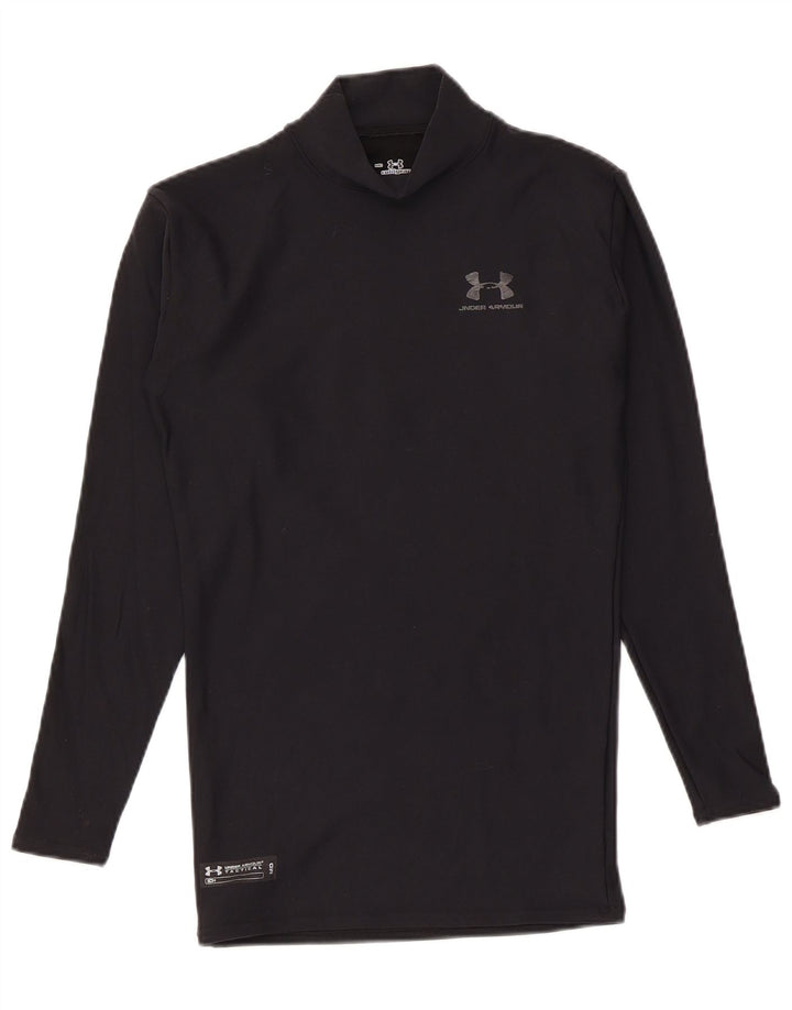 Męski top kompresyjny Under Armour z długim rękawem, średni czarny nylon