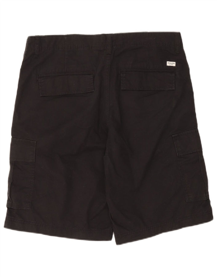 Męskie spodenki cargo Jack & Jones, średnie W32, czarne, bawełniane