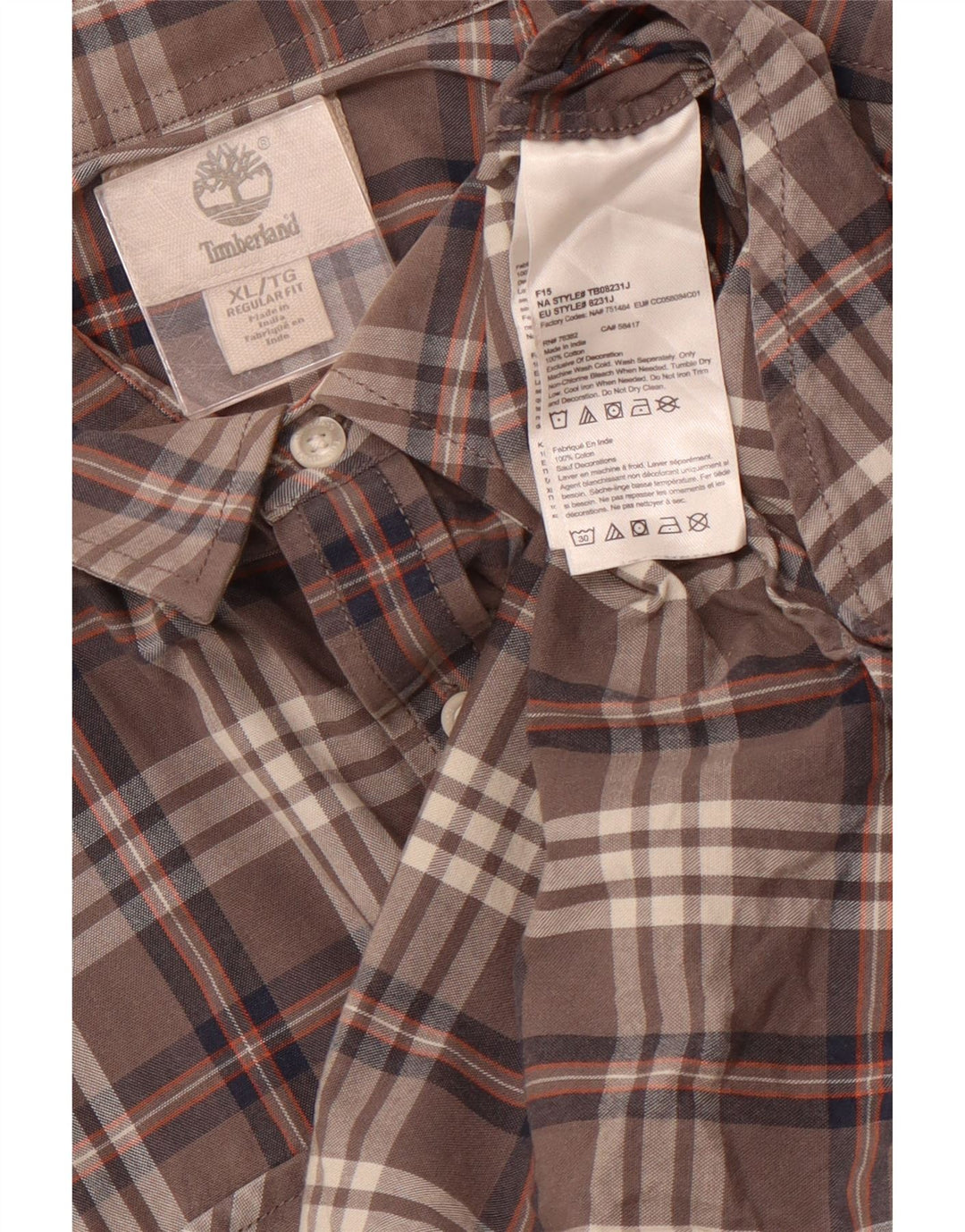 Koszula męska TIMBERLAND o regularnym kroju XL, szara, bawełniana w kratę