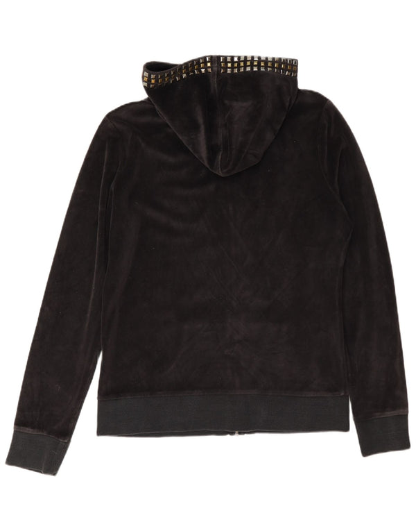 Sweter damski Guess Velvet z kapturem i zamkiem błyskawicznym UK 16, duży, szary