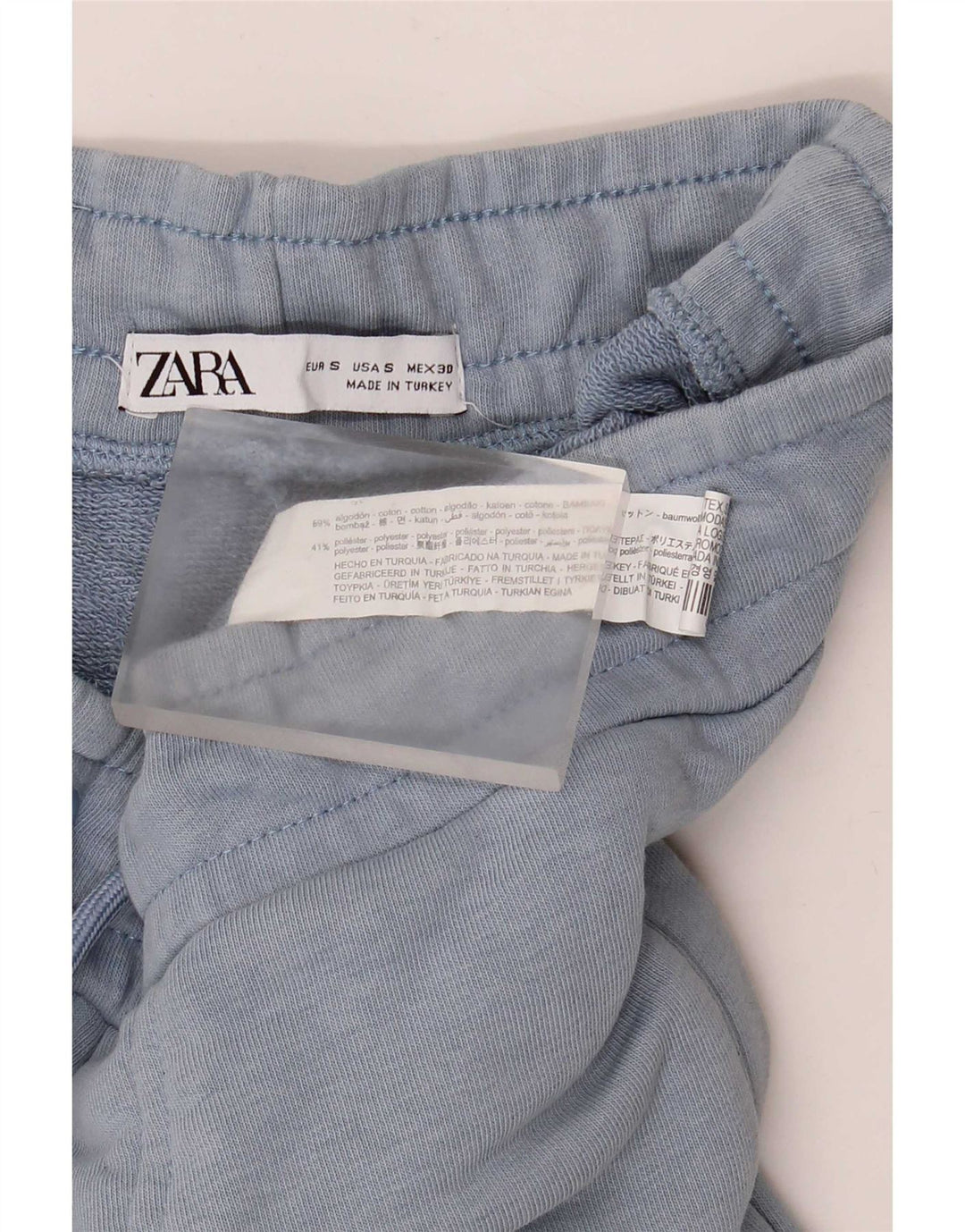 Męskie spodnie dresowe Zara Joggers Small, niebieskie, bawełniane
