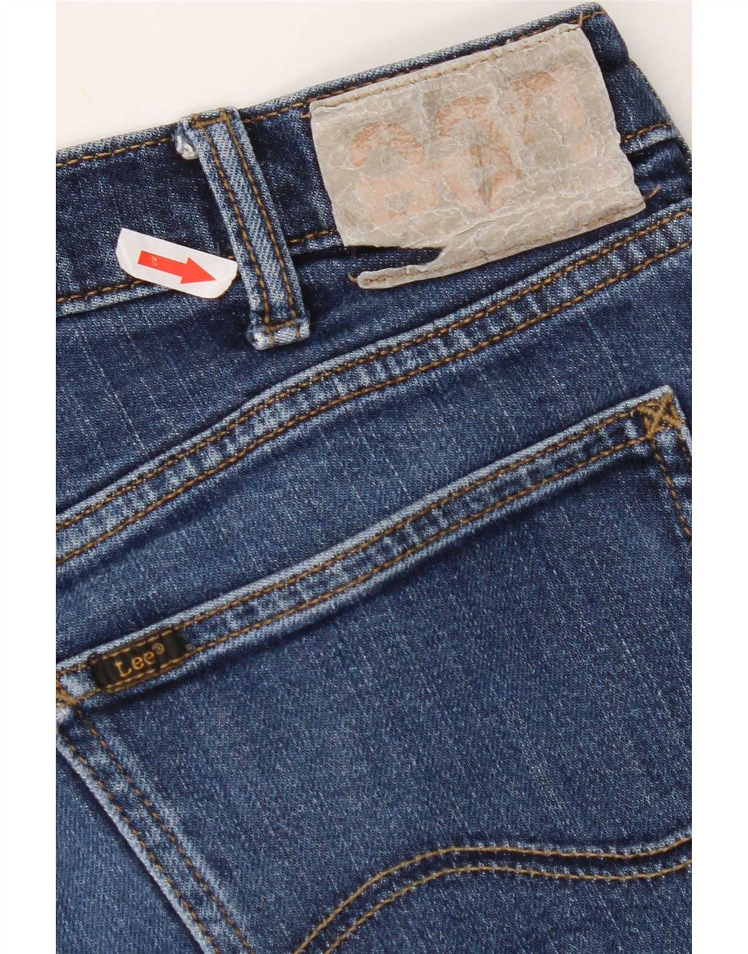 Damskie jeansy Lee Daren Zip Fly Straight W36 L30 Niebieska bawełna