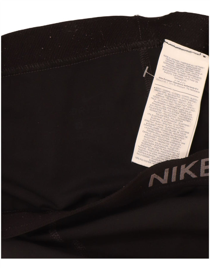 Damskie legginsy Nike Graphic Crop UK 8, małe, czarne, poliestrowe