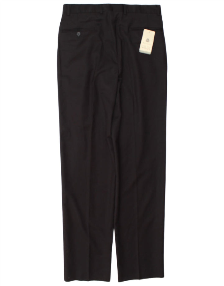 Męskie spodnie garniturowe w stylu vintage IT 48 Medium W32 L34 Czarna wełna